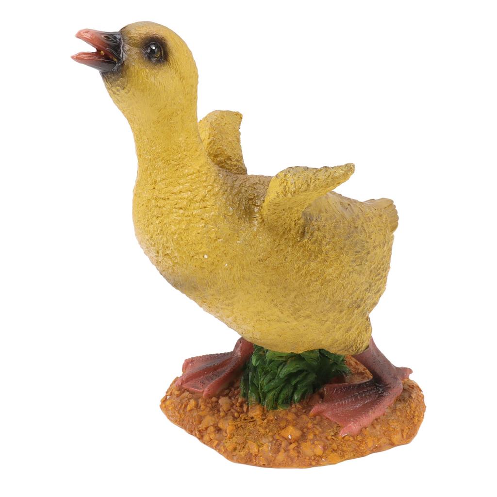 Harz Entenküken Statue Ornament Kleine Entenfigur Handwerk für Desktop Outdoor Gartendekoration Graue Ente