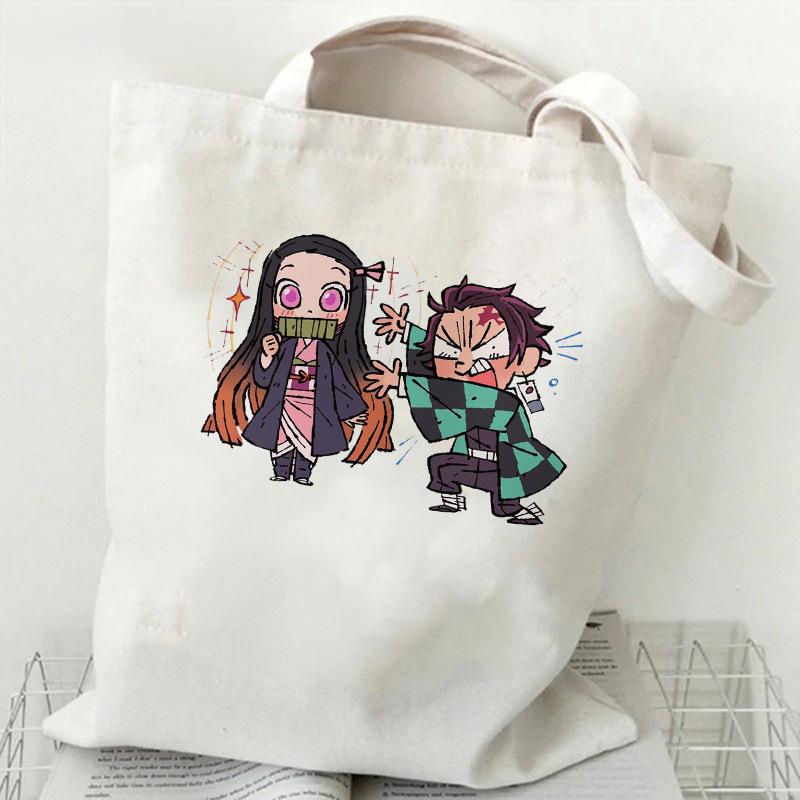 Japan cartoon comics Demon Slayer printed canvas bag Tote Bag Shopping Bag