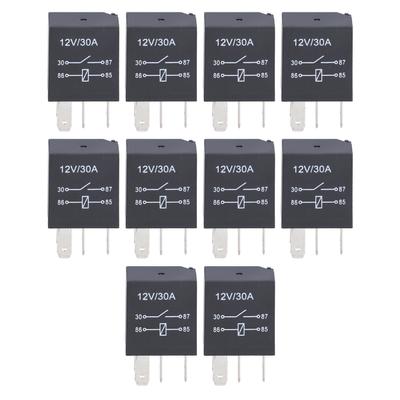 10 Peças Relé Violeta 12V 30A Kit Conjunto à Prova d'Água para Lâmpada de Nevoeiro de Automóvel Ar Condicionado 4 Pinos