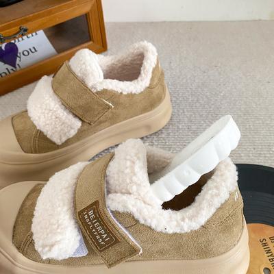 LZ6029 Velcro Platform Cotton Shoes Women's Shoes Winter Warm Velvet Bread Shoes 2024 New Ins Trendy Board Shoes