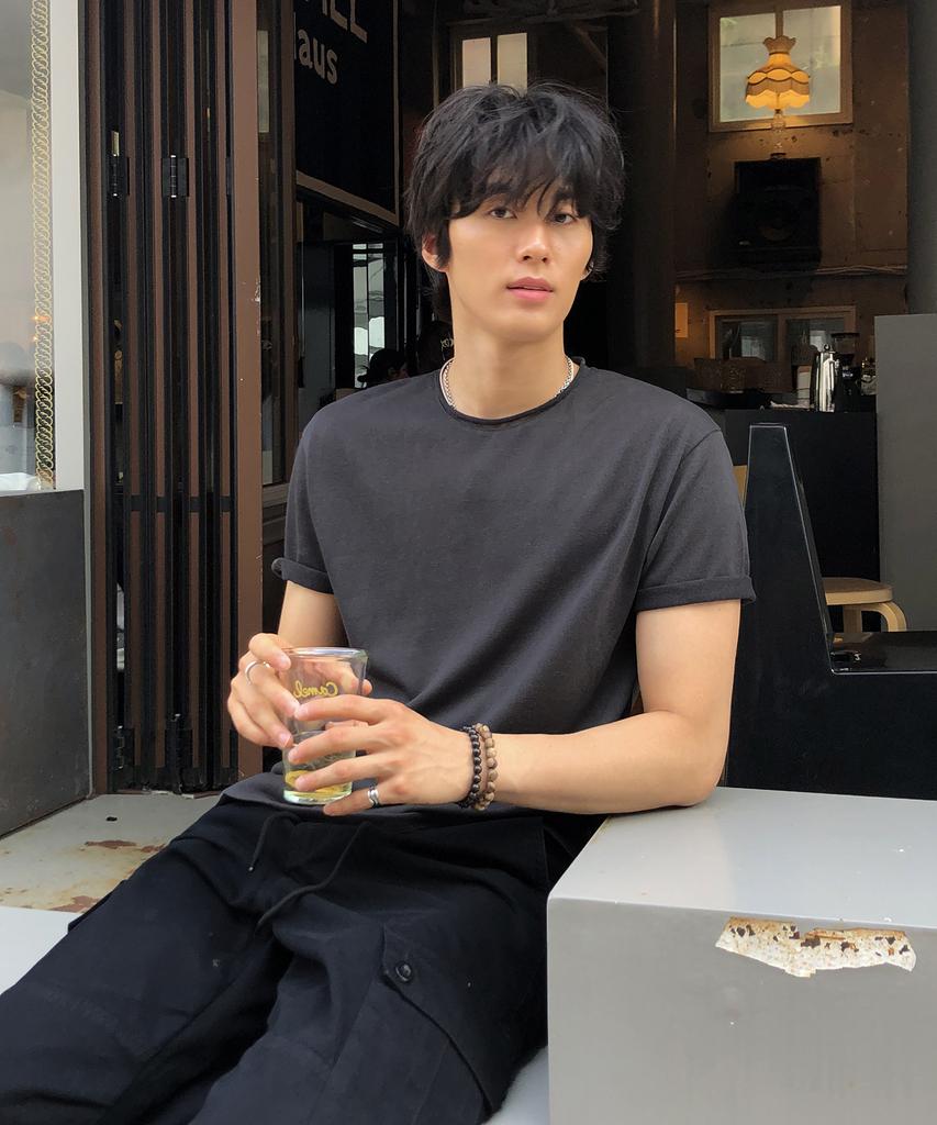 Dei [Round, Henley Neck] Semi-Crop Slub Short Sleeve T-Shirt_2 Style (A Type)
