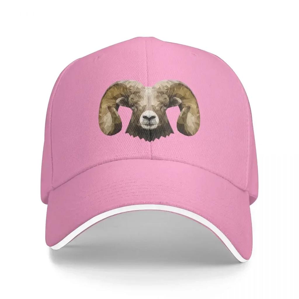 Bighorn Sheep Polygonal Design Baseball Cap Funny Hats Sun Cap Women Caps Unisexs