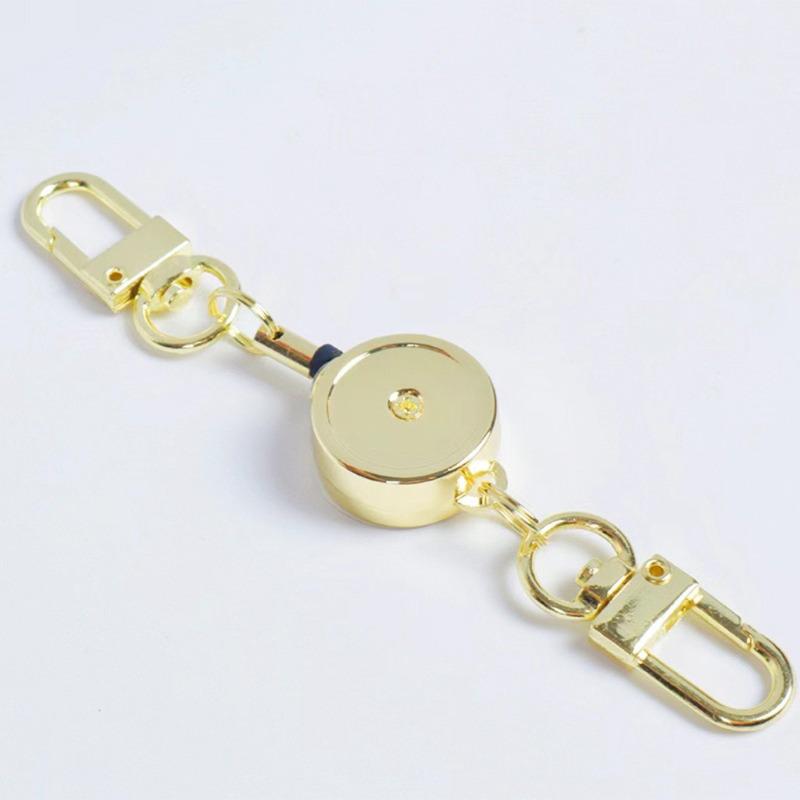 Anti-theft Retractable Key Holder Metal Easy-to-pull Buckle Rope Elastic Keychain Sporty Retractable Key Ring Nurse Accessories