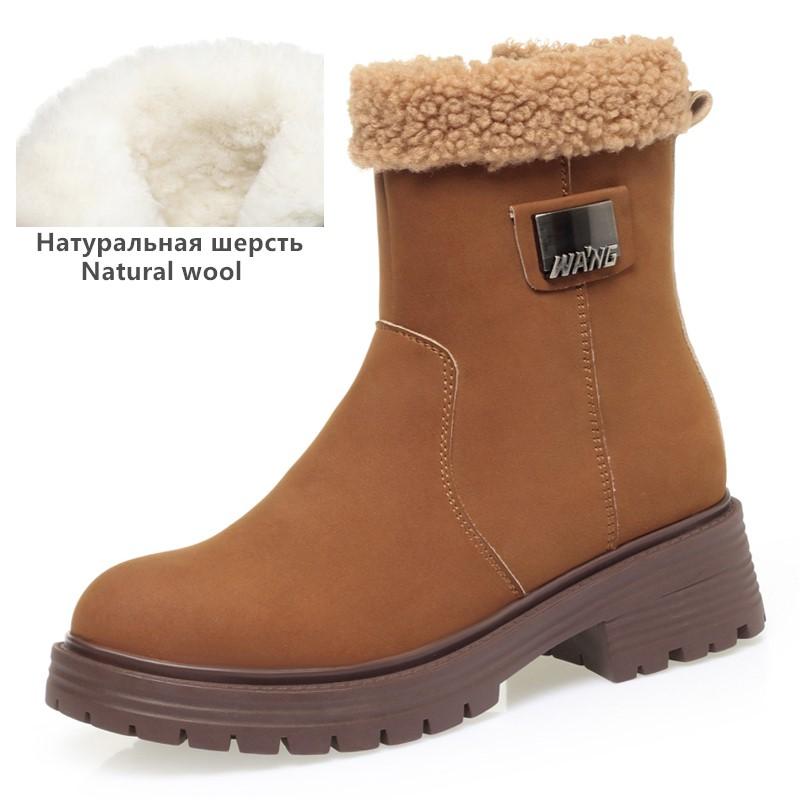 Fashion AIYUQI Women Snow Boots Genuine Leather 2025 New Large Size Anti Slip Women's Winter Boots Fashion Wool Warm Women's Ankle Boots