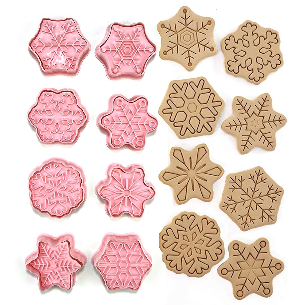 Cookies Cutter Christmas Dough Stamp Plastic 3D Cartoon Pressable Biscuit Mold Confectionery Baking Pastry Bakeware