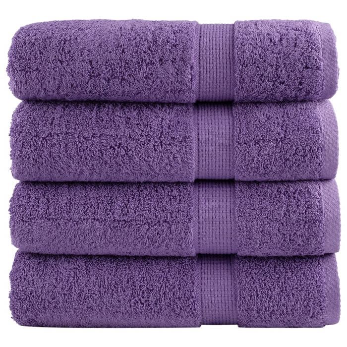 VidaXL Serviettes de Douche de Qualité Supérieure 4 pcs, Draps de Bain, Serviettes d'Invité, Serviettes de Salle de Bain 137357