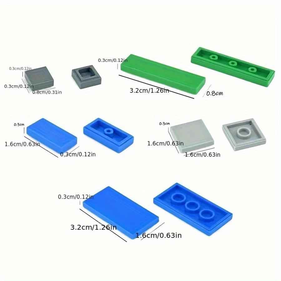 150PCS  DIY Model Smooth Thin Building Blocks MOC Multicolour Toy Parts Bulk Figures Flat Tile Bricks Educational Children Toys