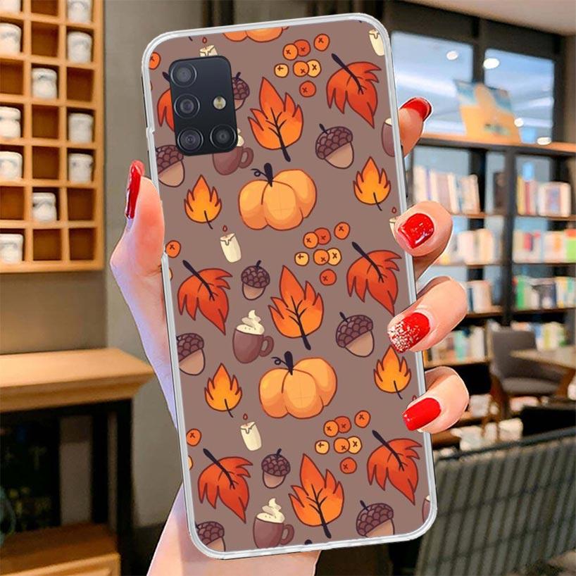 Pumpkin Happy Fall Autumn Cover Phone Case For Samsung Galaxy A12 A22 A32 A52 A72 A02S Phone Case Note 20 Ultra 10 S10 Plus A51