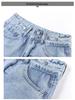 Women's Frayed Denim High-Waist A-Line Shorts for Summer