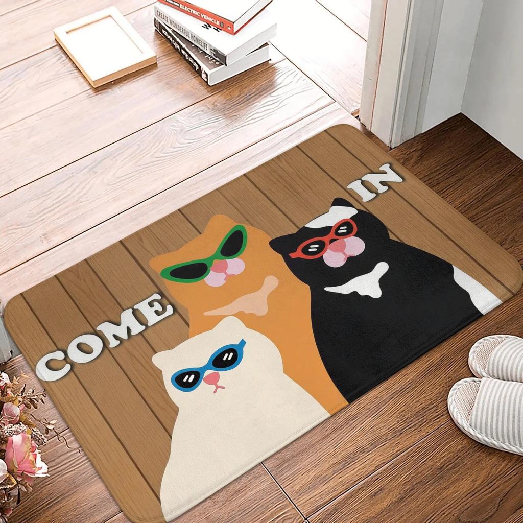 Fun Cat Carpet Kitchen Bedroom Bathroom Door Non Slip Mat Garden Garage Door Floor Entrance Carpet Home Party Decoration