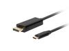 Kabel Adapter Lanberg USB-C(M) - Displayport(M) 1,8m 4K 60Hz Czarny