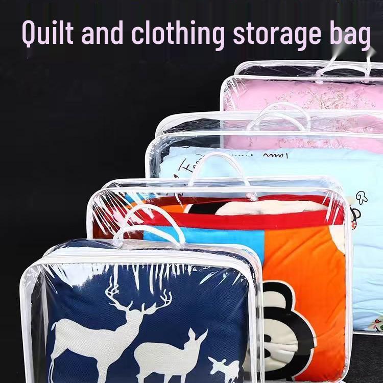PVC Transparent Tote with Steel Wire for Dustproof Quilt and Blanket Storage