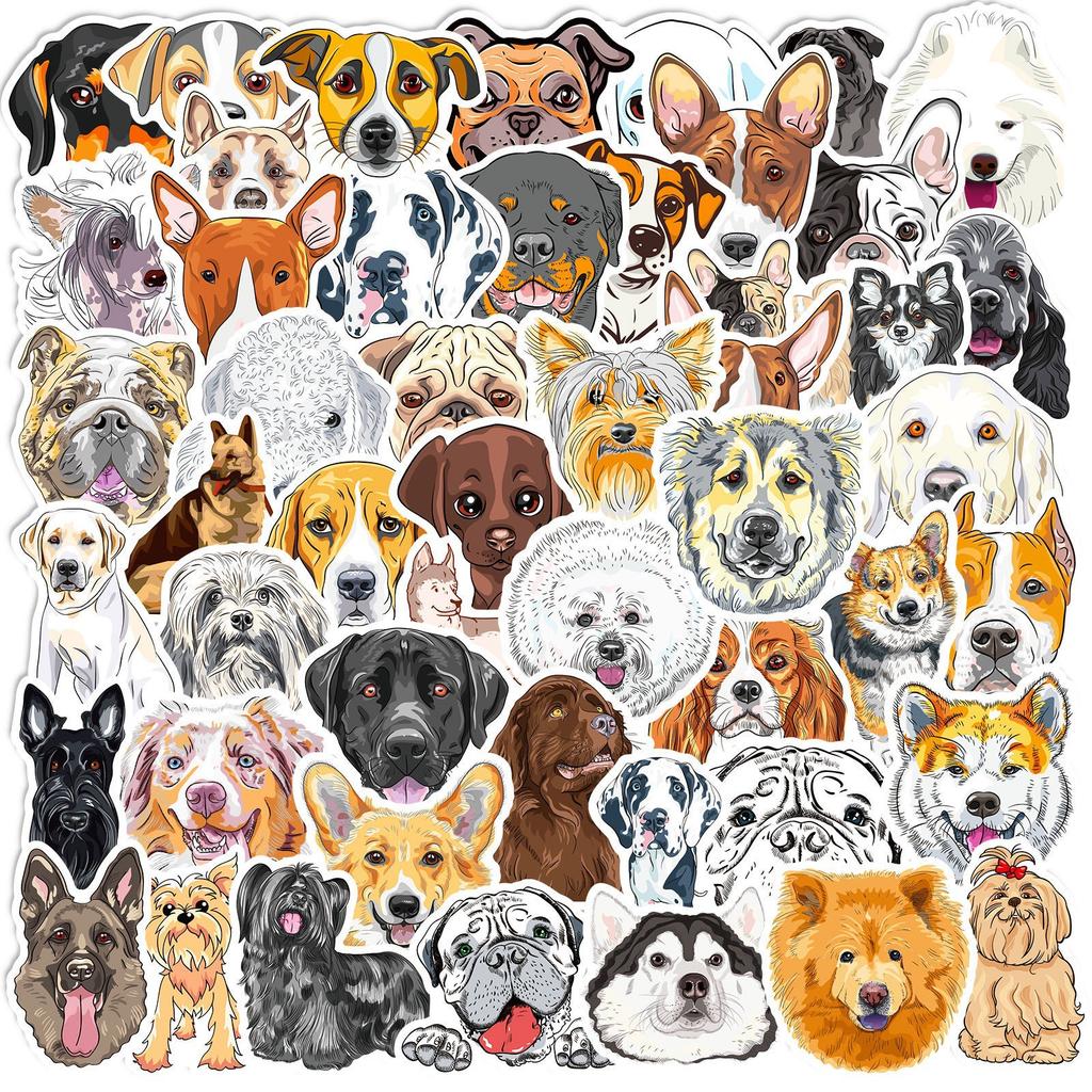 50 Personalized Puppy Creative Car Stickers Cute Golden Retriever Dog Stickers