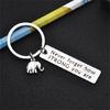 Metal Elephant Keychain Featuring Empowering Slogan Strength Wisdoms Symbol Inspirational Desk Decoration Items