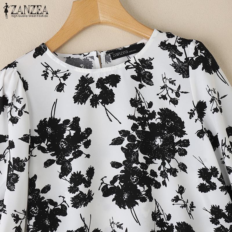ZANZEA Floral Print Summer Casual 3/4 Sleeve Loose Blouse