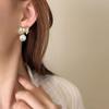 S Silver Needle Korean Simple Bow Pearl Earrings Light Luxury High-end Niche Design Earrings Earrings Women