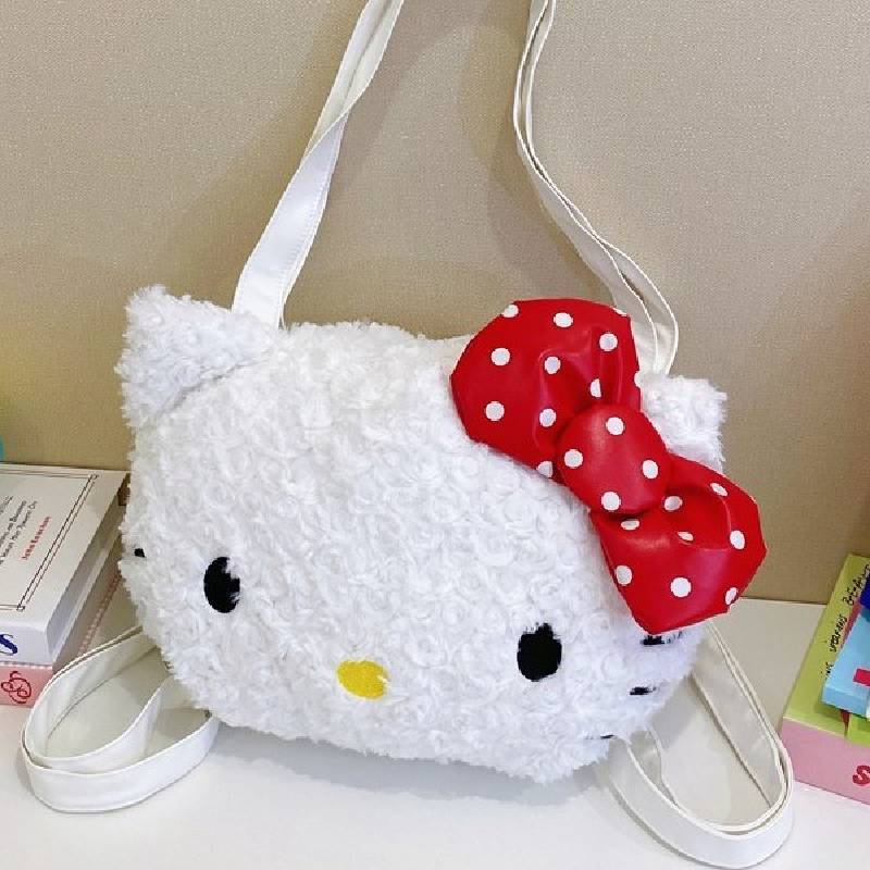 My Melody Girls Plush Backpack With Large Capacity For School And Daily Use