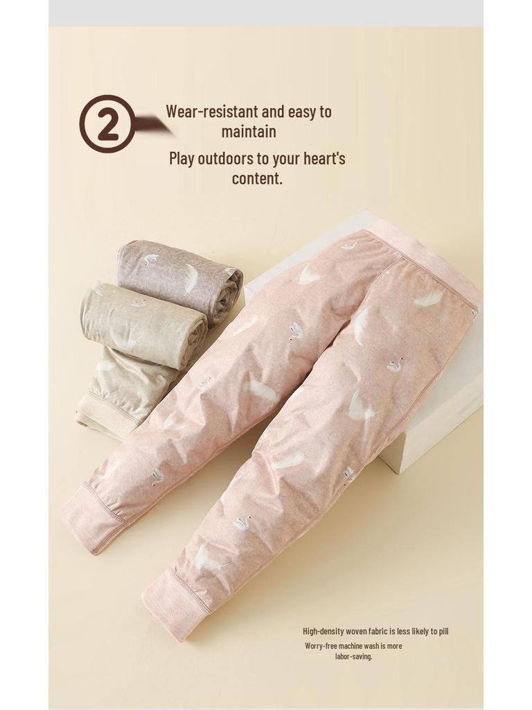 Spodnie termiczne zimowe dla dzieci z 90% białego puchu kaczkiego: Ciepła, Pogrubiona Podszewka dla Chłopców i Dziewczynek