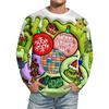 Men's Christmas Printed Imitation Cotton Long-sleeved Shirt
