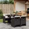 Vidaxl 5-Cz. Juego de Muebles de Jardín con Cojines, Negro, Ratán Sintético