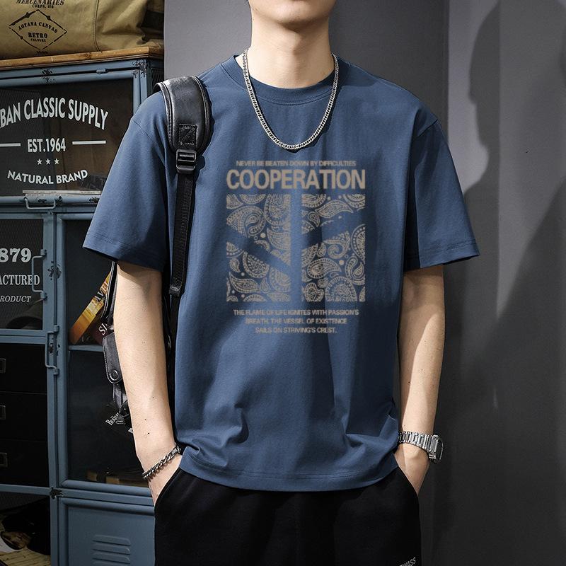 Cotton Short Sleeve T Shirt Fashion All Match Breathable Summer Sport T-shirt Men Top