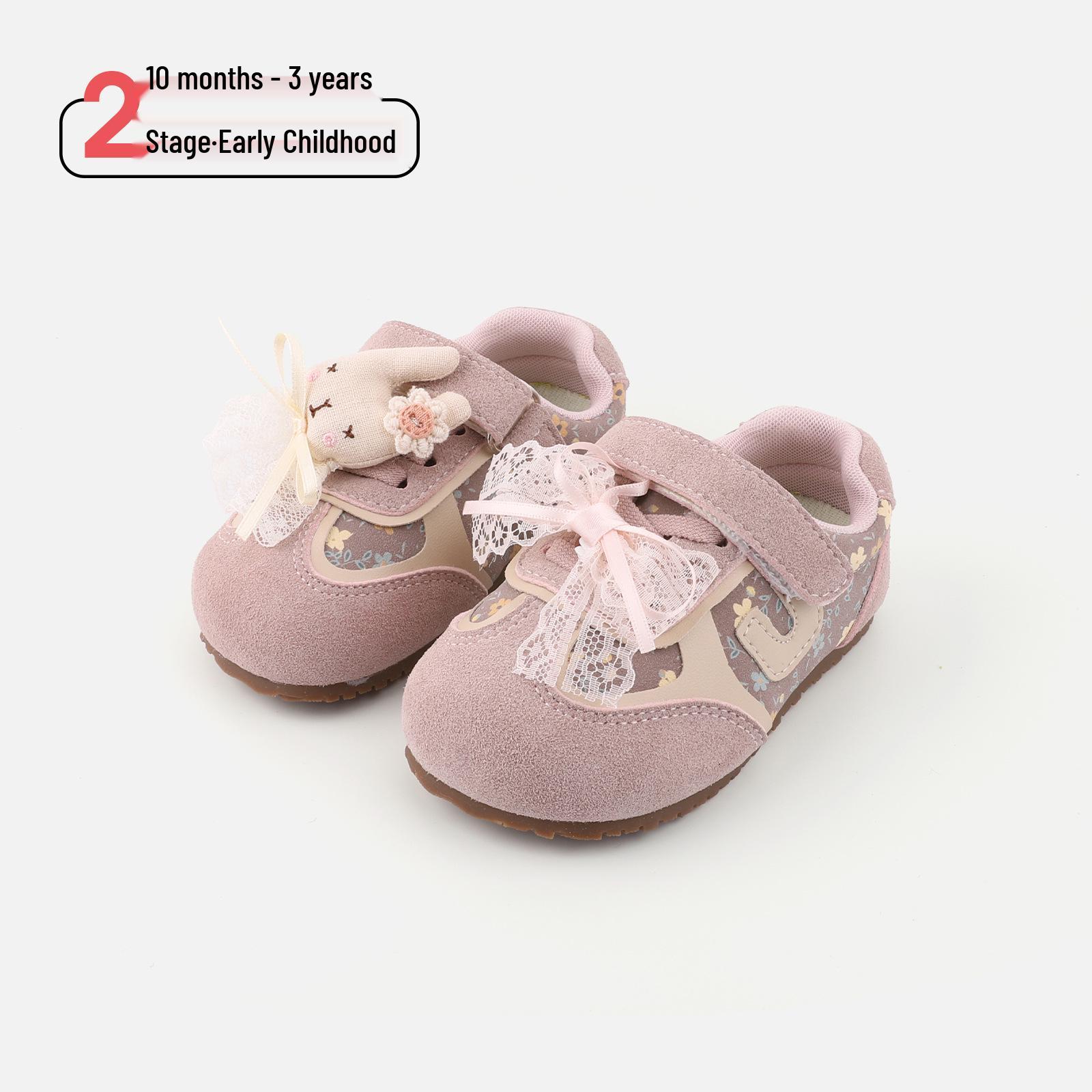 

2026 Girls Soft Sole Toddler Shoes - Spring Training & Sports Sneakers for Little Kids Size 19/Length 14.0cm рожевий