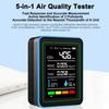 5 in 1 Indoor Air Quality Monitor Portable Detector Accurate CO2 TVOC HCHO Temperature & Humidity Air Quality Tester
