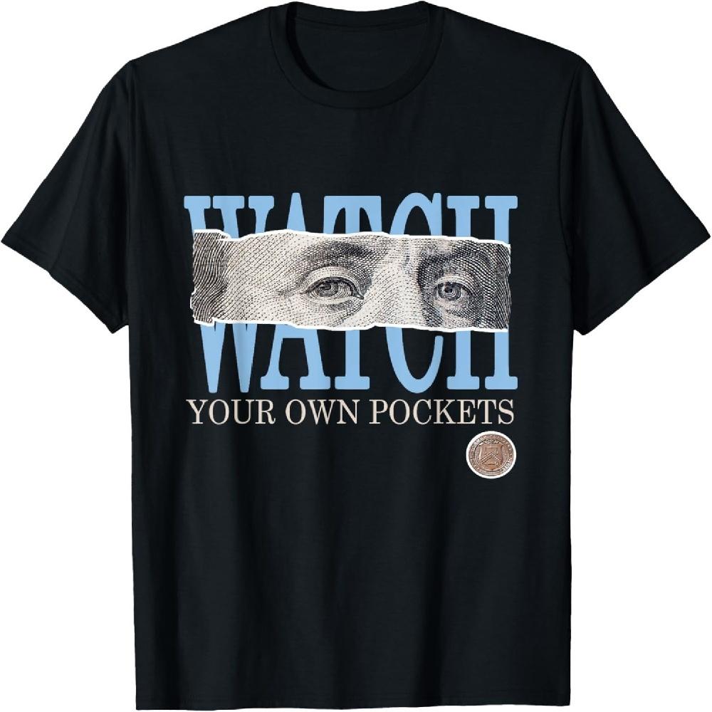 Синяя Следи за своими карманами Лицо Синий цвет Графическая футболка XXXXXL чёрный