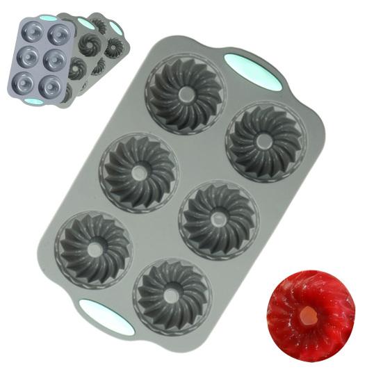 Yousheng Holiday Wreath Silicone Mold Heat-Resistant Baking Pan for Cakes Soap Ice Cubes Food Grade Easy Release Cupcake Maker
