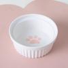 Cartoon Pet Dog Cat Bowl Ceramic Bowl Iron Frame Table Into A Kitten Skid Resistant Double Bowl Small Dog Food Feeder