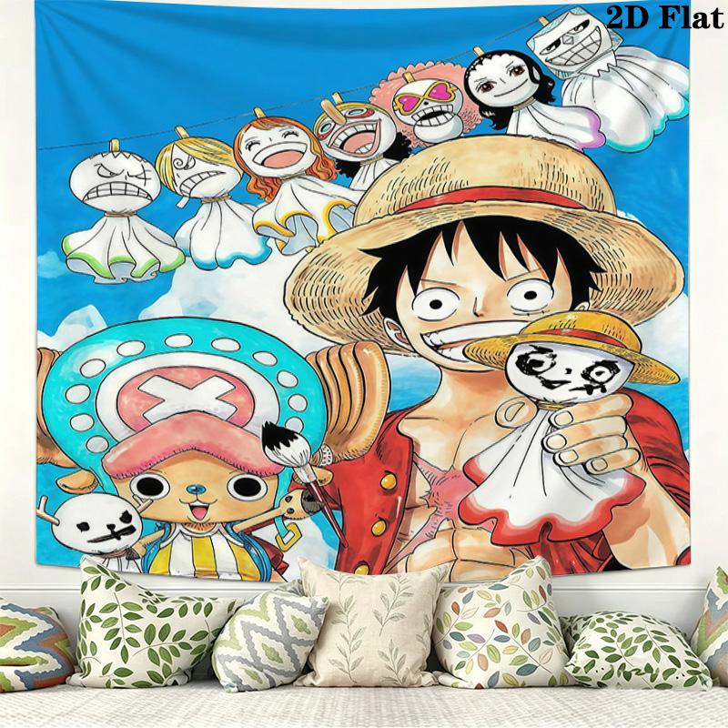 One Piece Monkey D Luffy Wall Tapestry Aesthetic Wall Hanging Printed Fabric Blanket Decorative Tapestries For Bedroom Living Room Home Decor