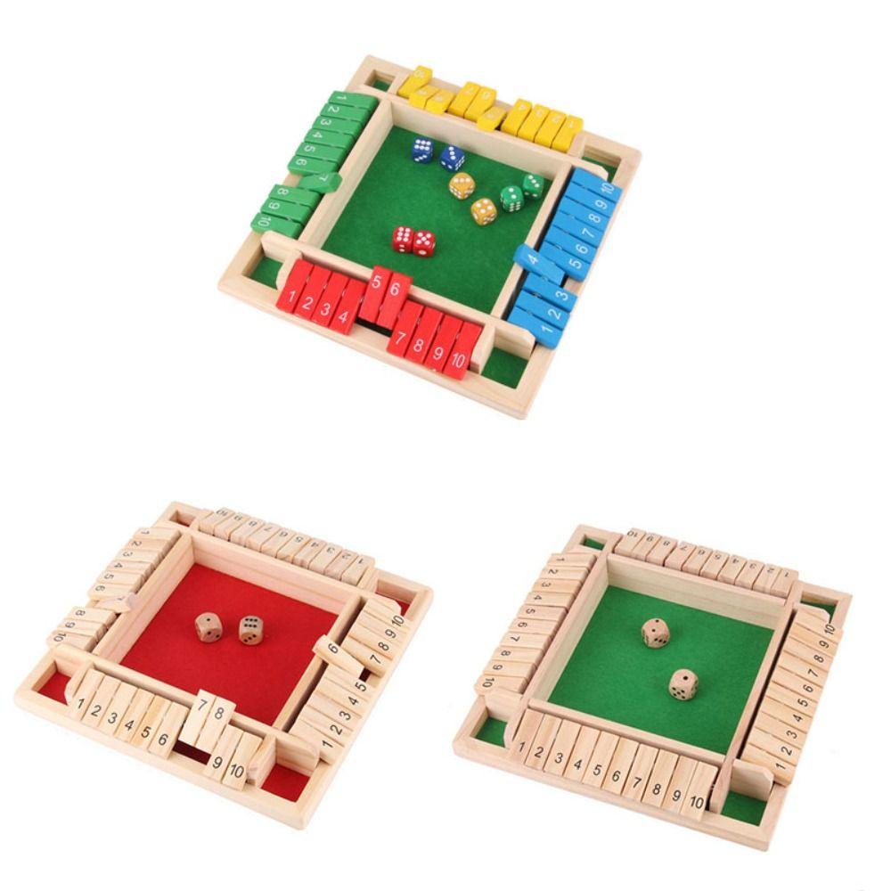 Developing Intelligent Table Board Game Toy Shut The Box Four-Sided Flip Card Game  Family Party