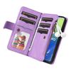For Motorola Moto G04 4G/G24 4G/G04s 4G/E14 4G Leather Case with Strap Zipper 9 Card Slot Phone Cover Stand