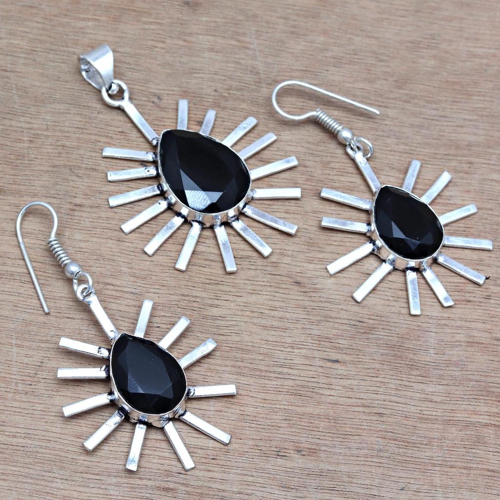 Svart Spinal anheng Gemstone smykker Håndverk Valentine'Day Gold