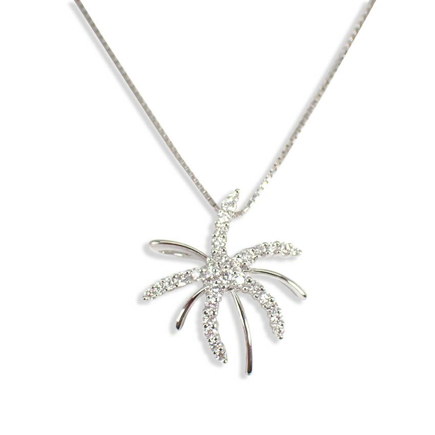 

[Б/У] Діамантовий кулон/намисто K18WG [g366-54]