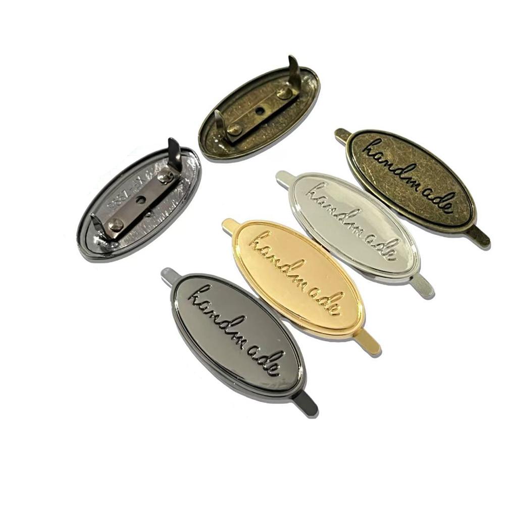 5Pcs/Set Luggage Hardware Accessories Label Decoration DIY Handmade Bag Hardware Decorative Buckle Handmade Trademark Iron Plate