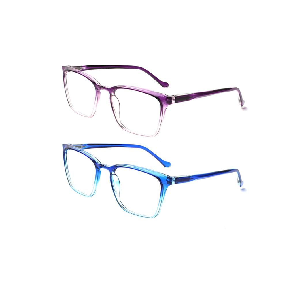 TUREZING Reading Glasses For Men Women Rectangular Gradient Color Fashion Prescription Glasses Lightweight Durable