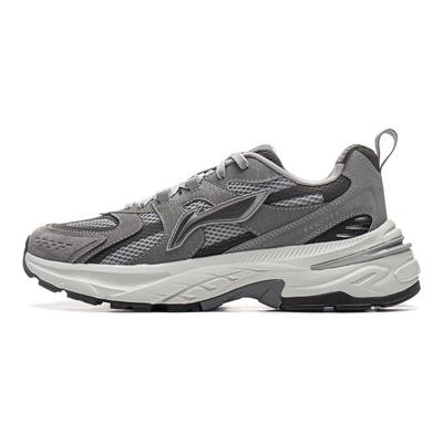 Li Ning Beichen 2K Antidérapantes, Résistantes à l'abrasion, Augmentant la hauteur, Basse, Baskets Chunky Homme Gris AGCU323-3