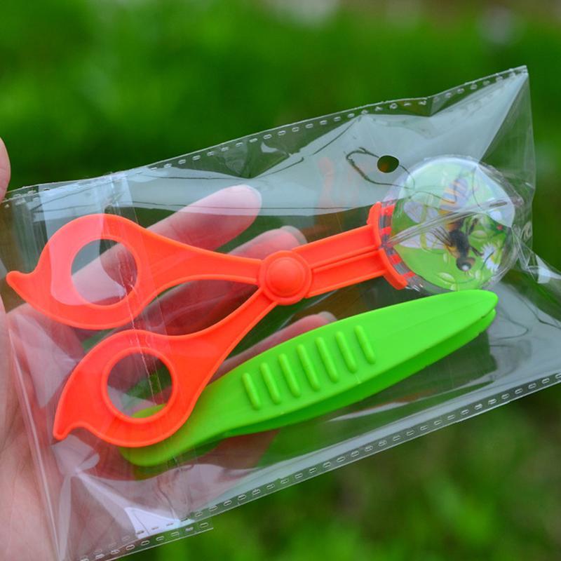 Children's School Plant Insect Biology Learning Tool Set Plastic Scissors Clip Tweezers Plastic Scissors Cute Nature Exploration Toy Set