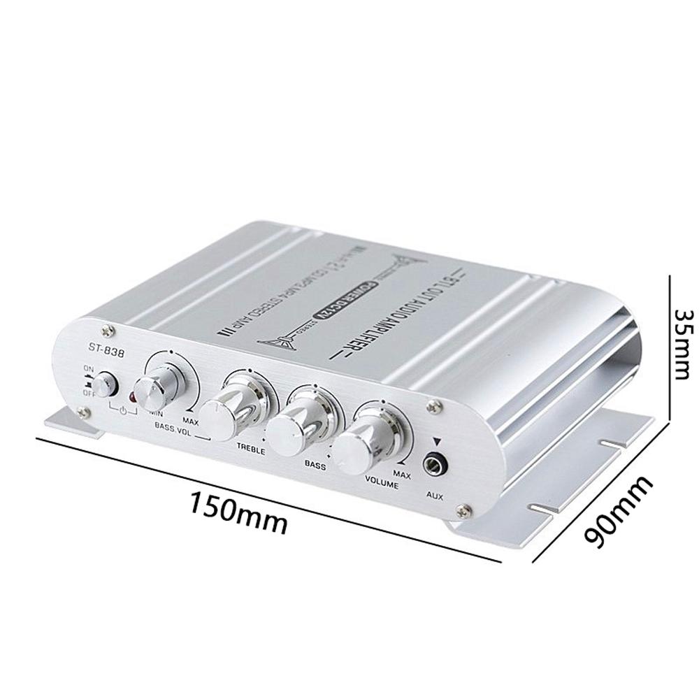 ST-838 HiFi 2.1 Channel Stereo Bass Sound Amp Bass and Treble Adjustment 80W*2 Audio Amplifier Mini Media Player