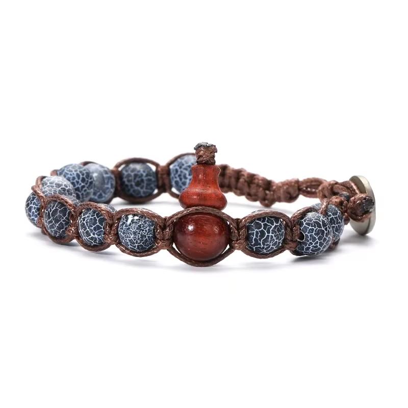 

Colorful Tibetan Culture Gourd Woven Bracelet Adjustable New Chinese Style Zircon for Men and Women Travel Holiday Gift 17-21cm
