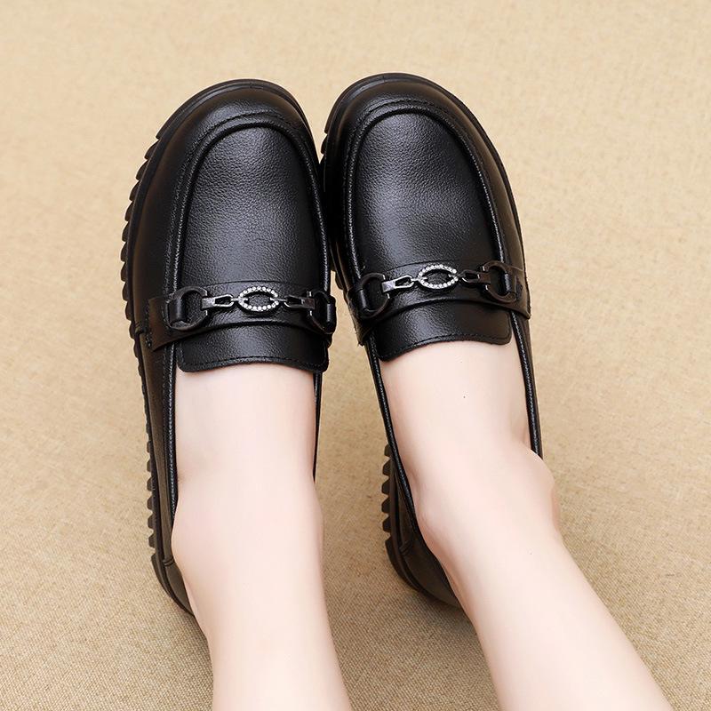 Новая женская всесезонная обувь из коровьей кожи с мягкой подошвой для людей среднего и пожилого возраста 35 чёрный