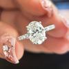 NeeTim 3ct Oval Cut Moissanite Lab Diamond Rings for Women 925 Sterling Silver Proposal Ring Wedding Engagement Band Jewelry