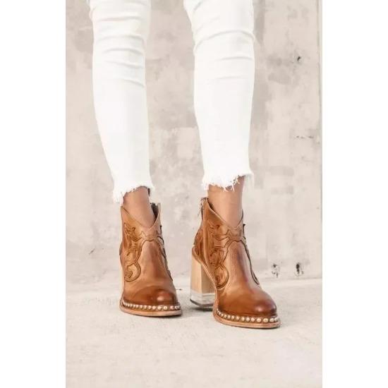 

Female Ankle Boots Leather Women s Shoes Low Heel Cool British Embroidered Design Soft Short Boots Party Ladies Footwear PU 024 40