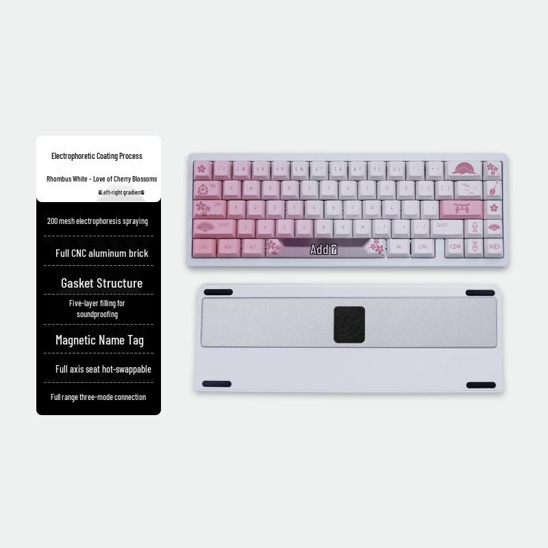 Ultra-Thin Bluetooth Mechanical Keyboard - Three-Axis Design, Office Gasket Structure, PBT Keycaps, Aluminum Build, Portable for Tablets