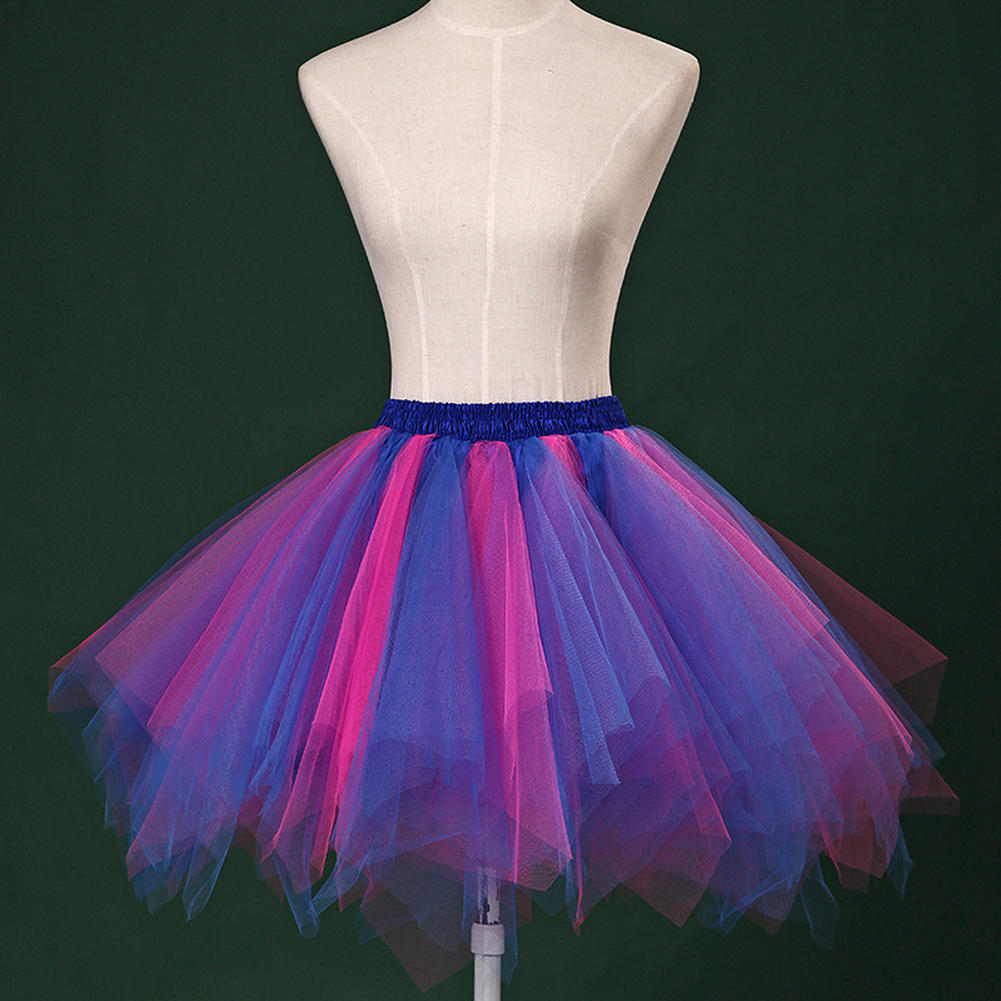 Gonna Tutù 4 Strati Per Donna, Elastica, Colori Rosa/rosso/nero, Per Danza, Balletto, Feste E Halloween