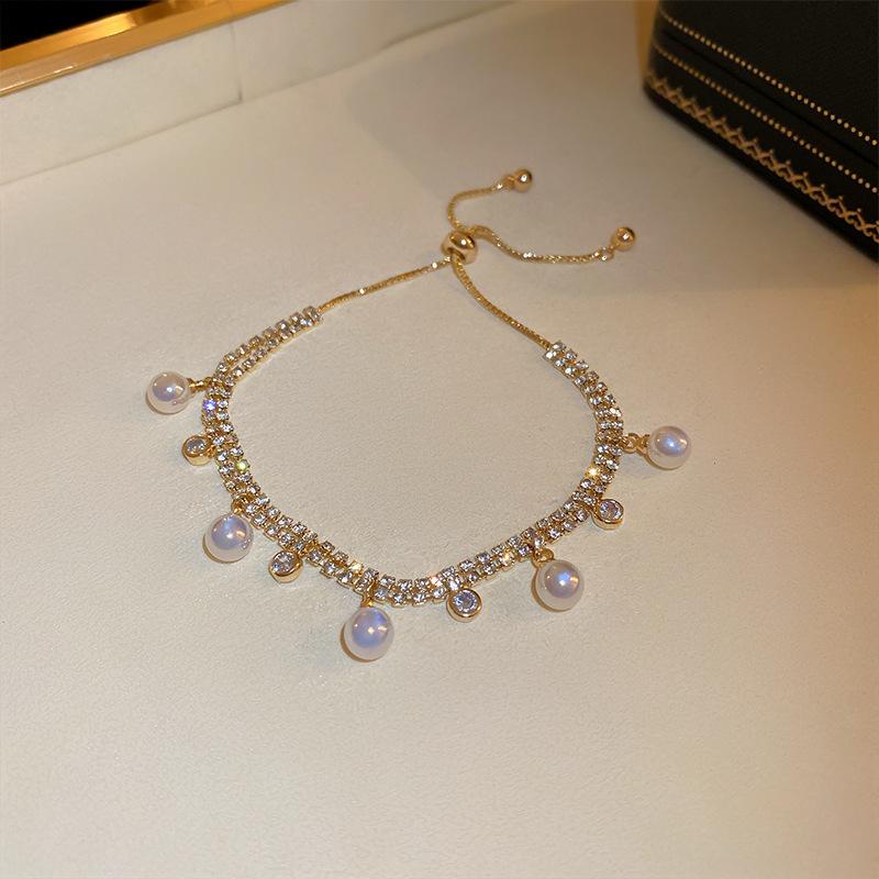 Full of Rhinestones Adjustable Golden Plated Stainless Steel Bracelet For Women 2022 New Trendy Square Zircon Bracelet