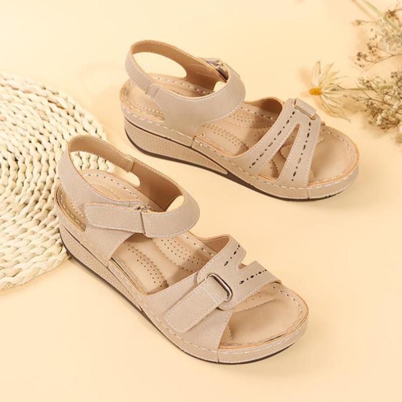 Fashion Retro Soft Sole Wedge Sandals Women Summer Lightweight Platform Walking Shoes 2025 Woman Comfort Non Slip Beach Sandalias Mujer