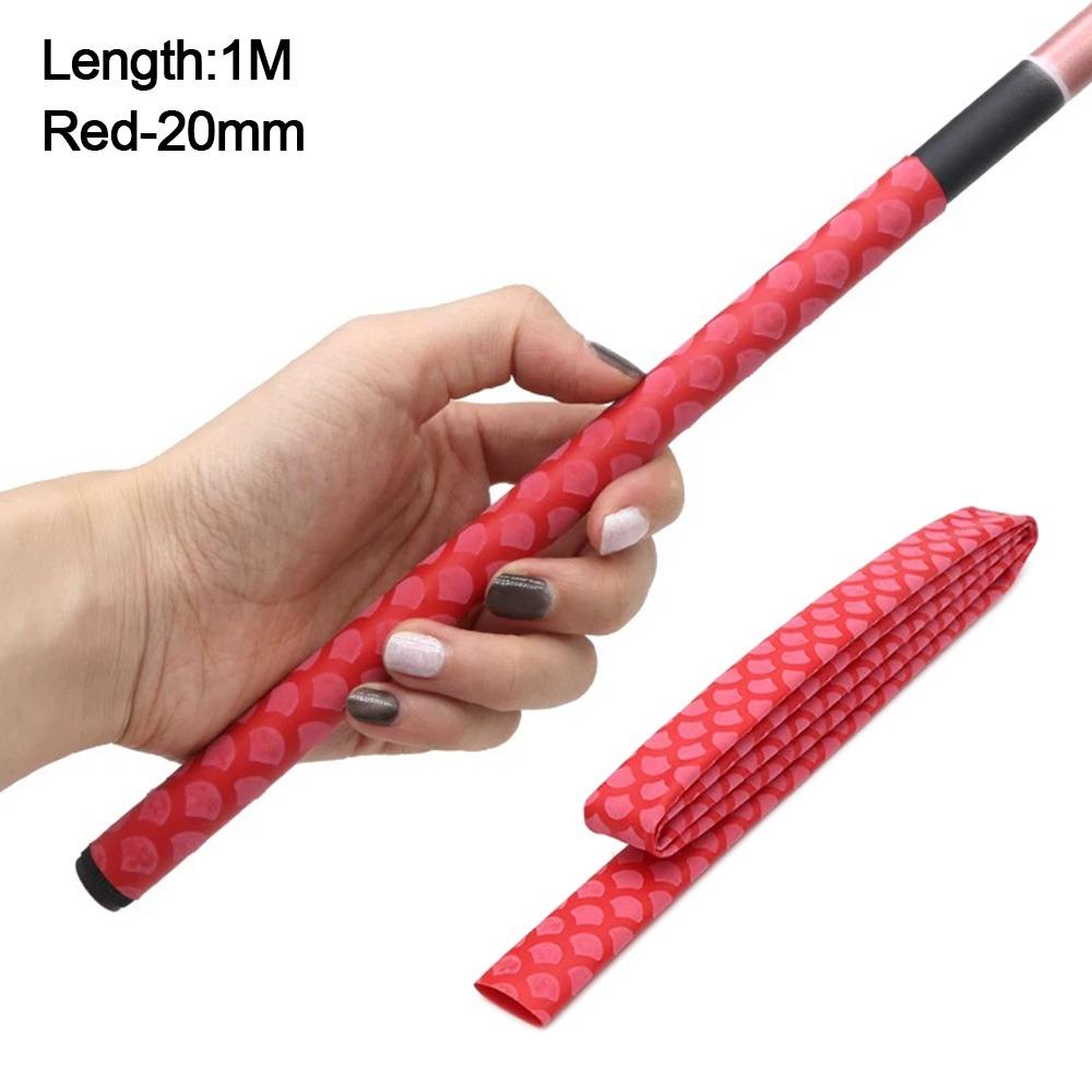 

Non Slip Heat Shrink Tube Waterproof Fishing Handle Wrap New Anti-slip Fishing Rod Wrap Electrical 20mm Red