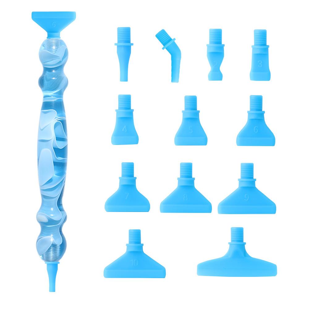 13pcs Diamond Art Painting Pen Kit - Ergonomic Resin Pen with 12pcs Screw Thread Tips, Multi Placer Tips for DIY Crafts
